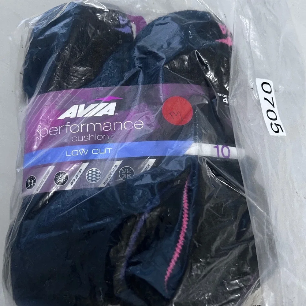 AVIA‎ Women's Performance Cushion Low Cut Socks Black Shoe Size 4-9 10 Pair Pack
